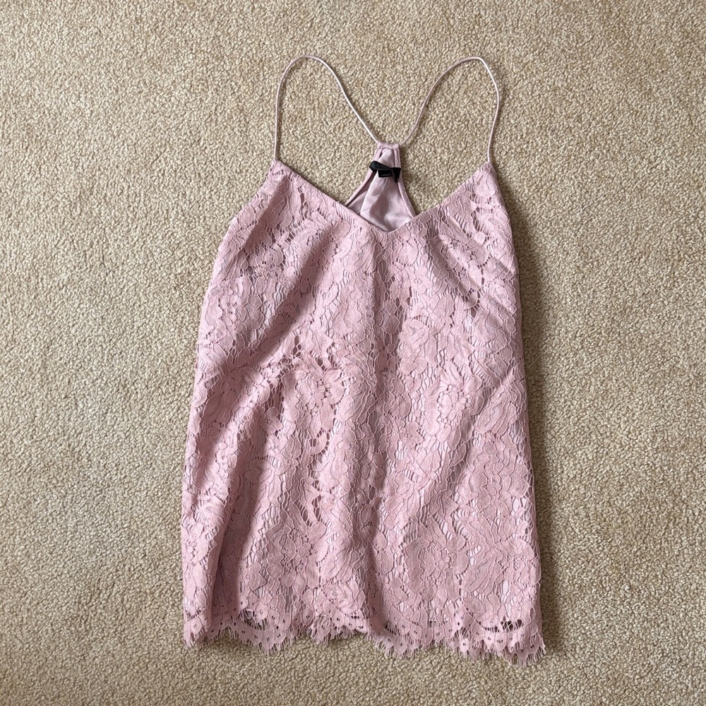 J. Crew Pink Satin Top 4T 4 tall women’s cami tank top lace nwt